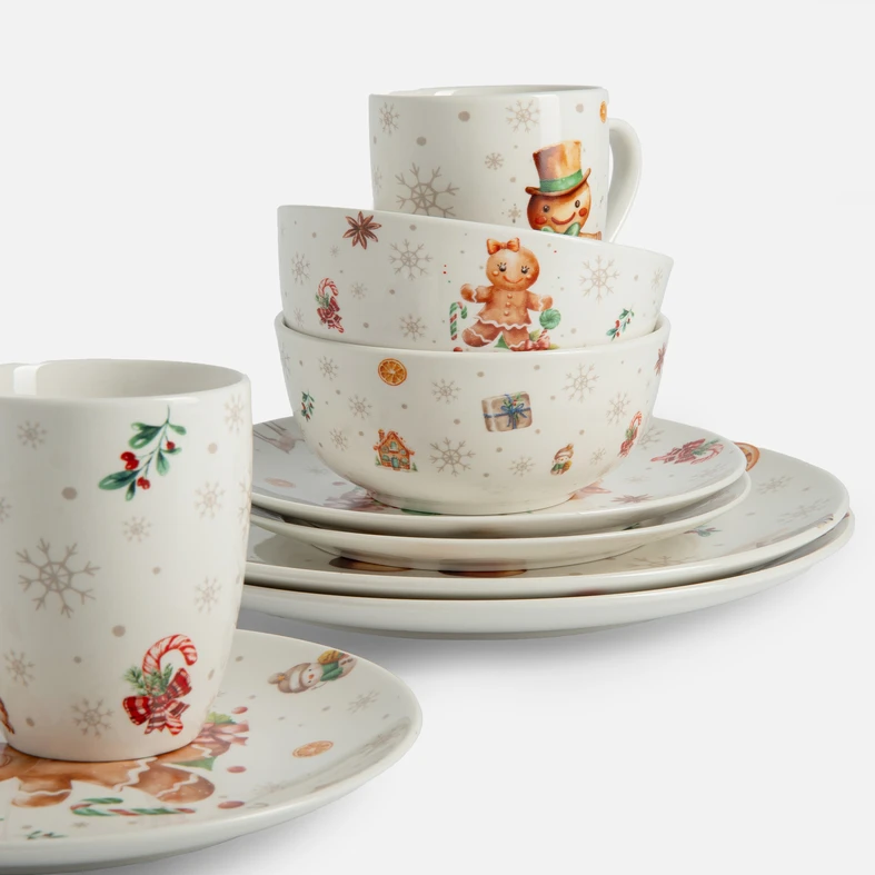 Vánoční obědový talíř COOKIES 26,5 cm