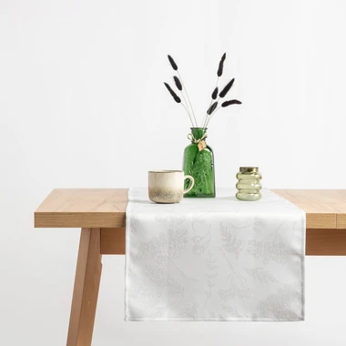 Bílý běhoun na stůl SORBO 40x120 cm
