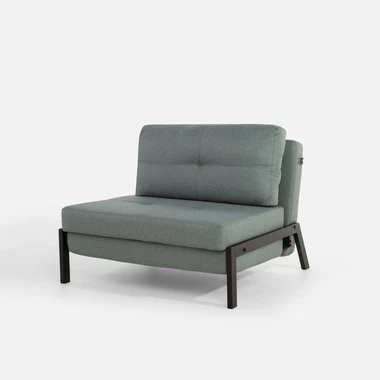 Šedo-zelená 1-místná rozkládací pohovka PARKA