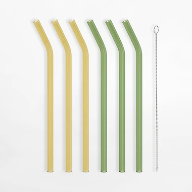 Sada skleněných brček, 6 kusů