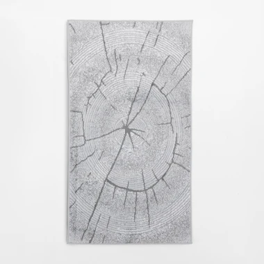 Šedý koberec se vzorem plátku dřeva MIRACLE 80X150 cm