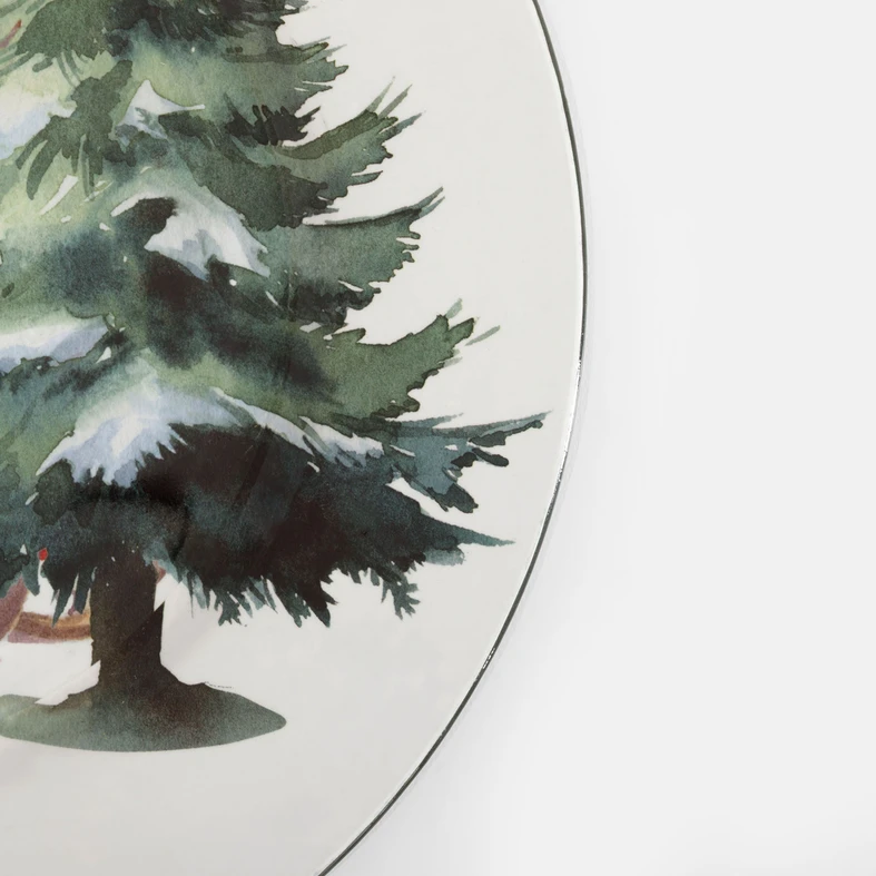 Dekorativní talíř bílý s Mikulášem 33 cm