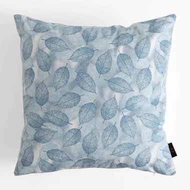 Bílo-modrý povlak na polštář s listy AURIR 45x45 cm