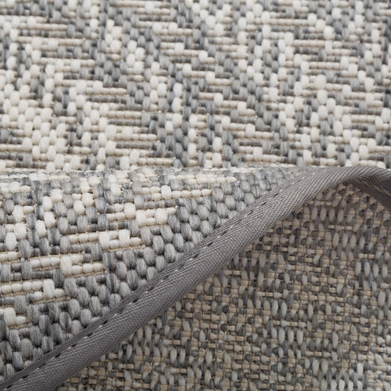 Šedý kulatý boho koberec GINO 120 cm