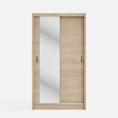 Zrcadlová šatní skříň s posuvnými dveřmi INES 120 cm dub cremona
