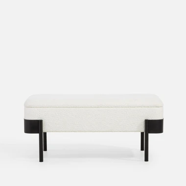 Čalouněná bílá lavice INIDEX