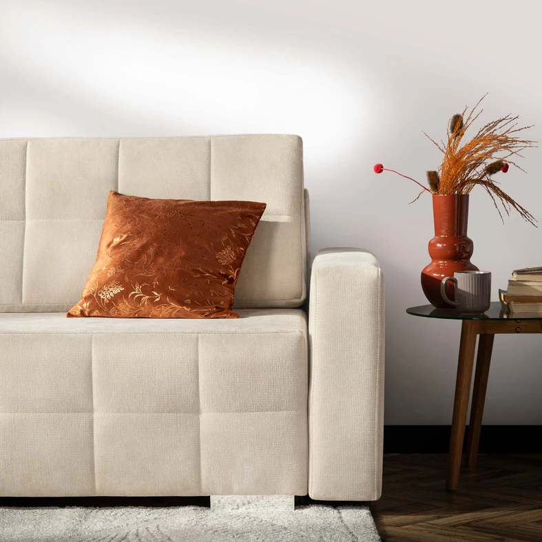 Rozkládací pohovka s prošíváním béžová LILA