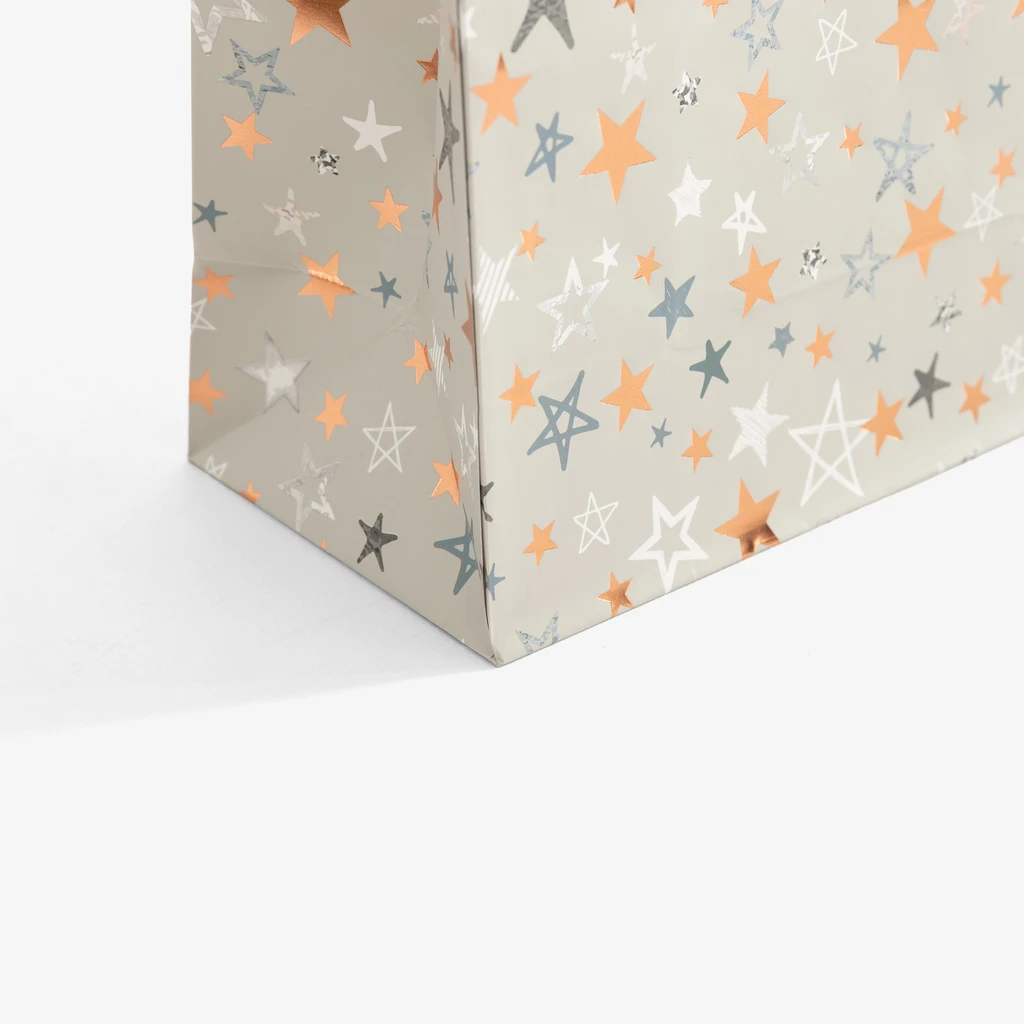 Vánoční dárková taška hvězdičky S MIX