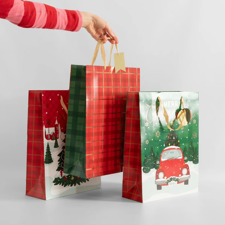 Dárková taška, vánoční, 40 cm, MIX
