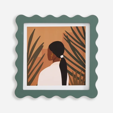 Obraz ŽENA III, zelený rám 20x20 cm