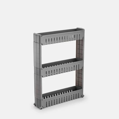 Třípatrový regál na kolečkách tmavě šedý