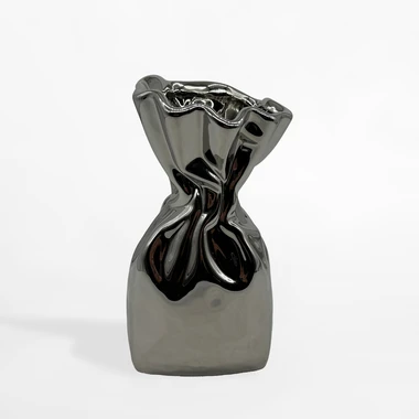 Moderní stříbrná váza 24 cm