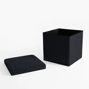 Černý skládací taburet 38x37,5 cm