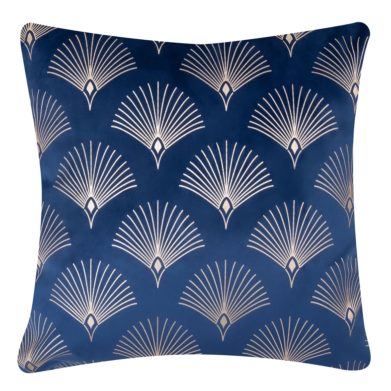 Velurový povlak na polštář tmavěmodrý SIENNA 45x45 cm