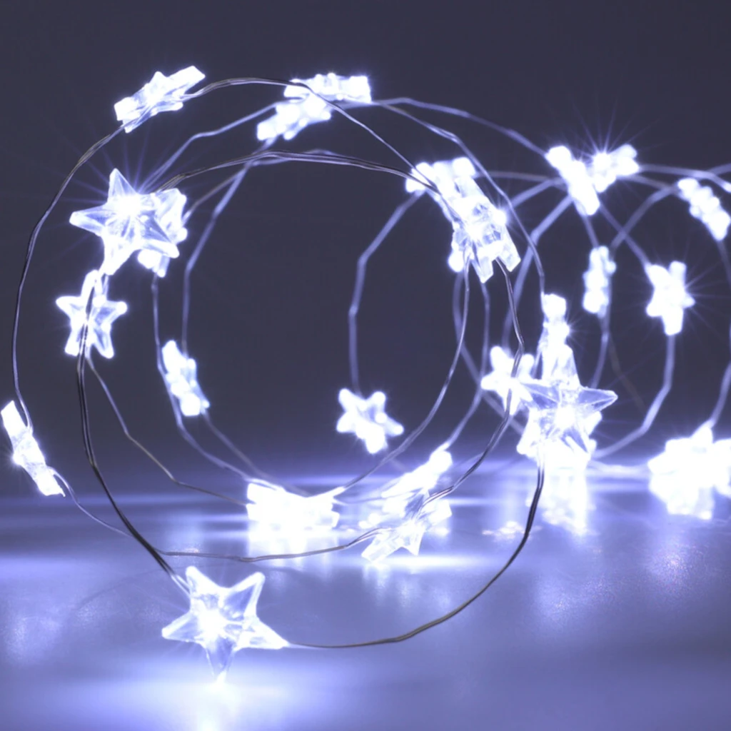 LED světýlka na vánoční stromek hvězdy bílé světlo, 20 ks