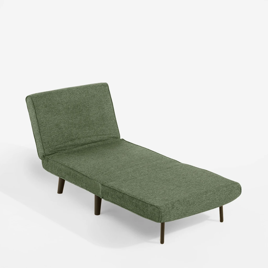 Rozkládací čalouněné křeslo zelené LAVILLA