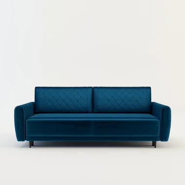 Tmavě modrá velurová pohovka ROMA