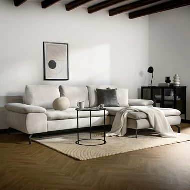 Světle šedo-béžová rozkládací rohová sedačka Vespa pravá