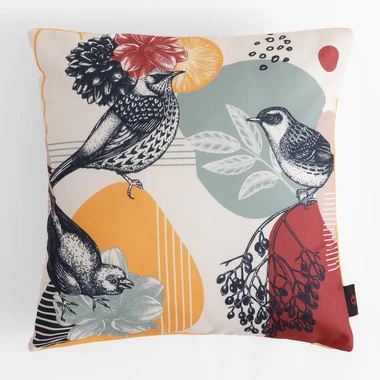 Bílo-oranžový dekorační povlak na polštář DALI 45x45 cm