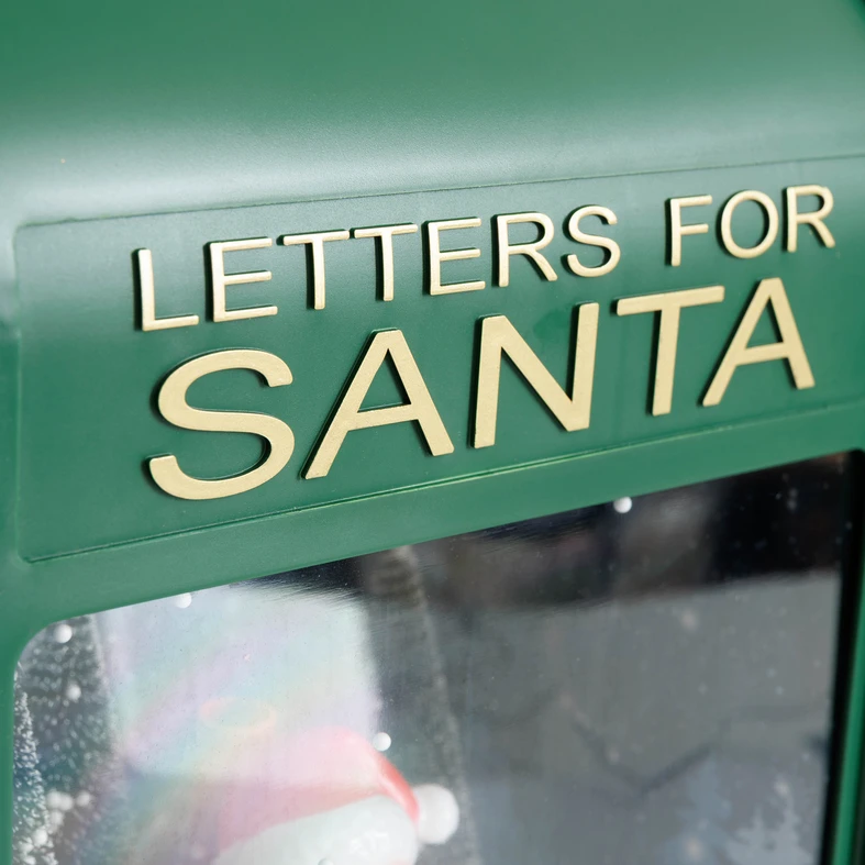 Hrající dekorace LED POŠTOVNÍ SCHRÁNKA zelená 40 cm