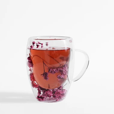 Dvoustěnná sklenice RŮŽOVÉ KVĚTY 350 ml