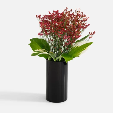 Skleněná váza černá LUCA 29 cm