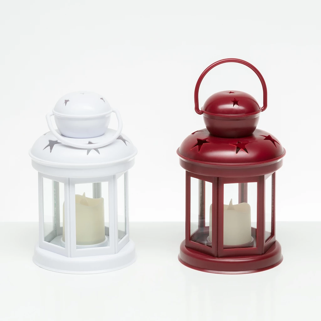 LED lucerna červená 19 cm