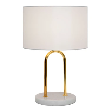 Kulatá stolní lampa bílá CARLOS