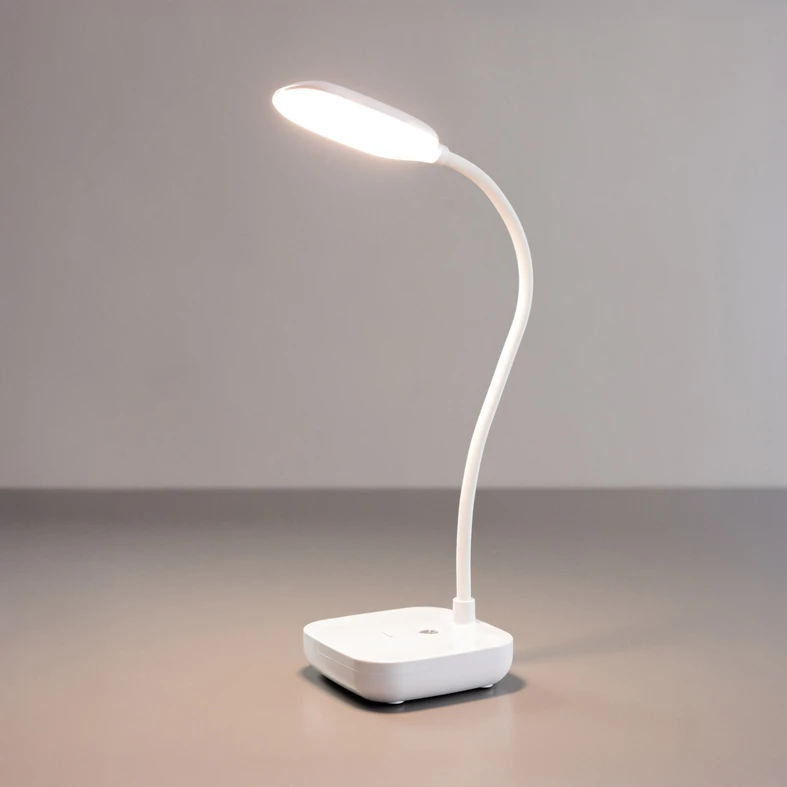 Bílá stolní lampa LED 7W s USB nabíjením