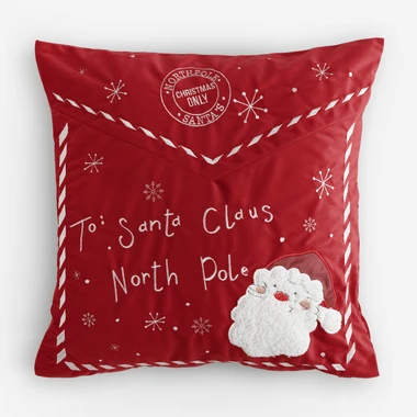 Vánoční povlak na polštář dopis HOHOHO červený 45x45 cm