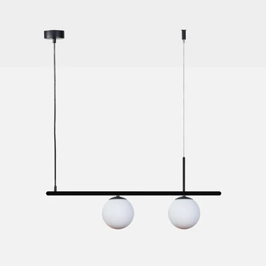 Černé závěsné svítidlo 2 koule FARO