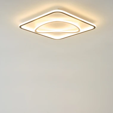 Stropní LED svítidlo/plafón čtverec LENS 50x50 cm černo-zlaté