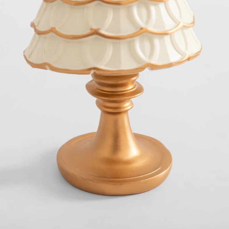 Vánoční dekorace stromeček bílo-zlatý 23,5 cm