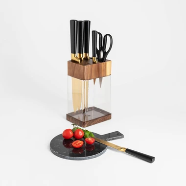 Sada zlatých nožů v bloku COMO 8 dílů