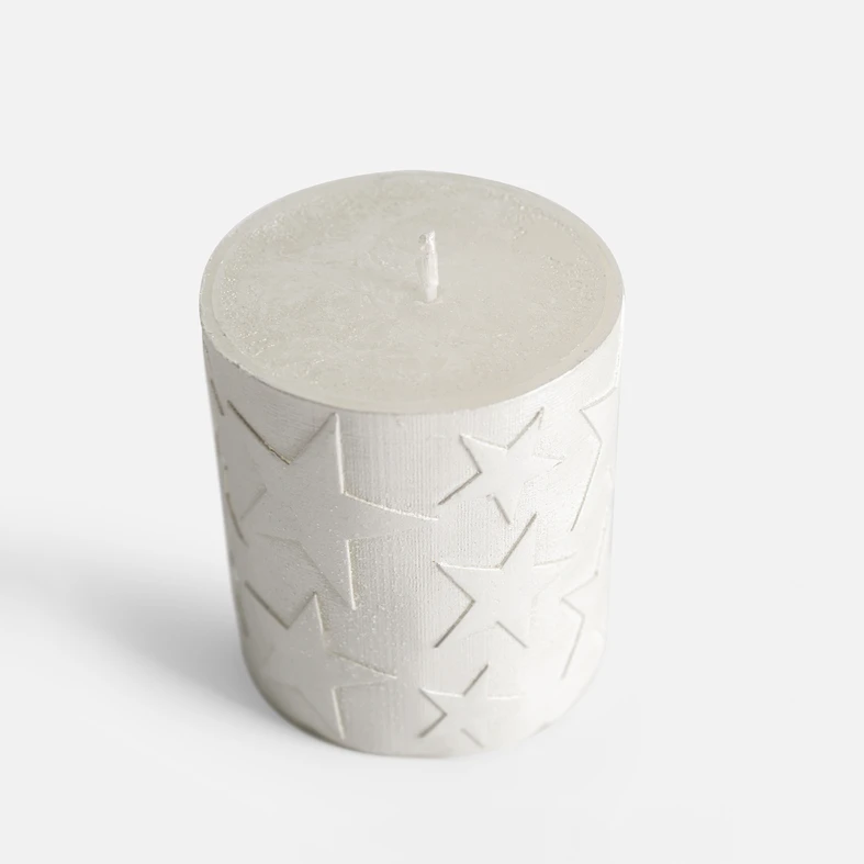 Sváteční bílá svíčka HVĚZDA 6,5x8 cm