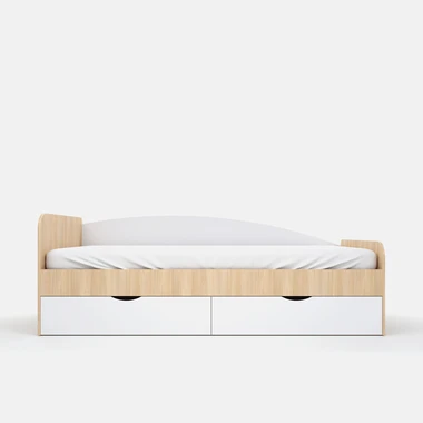 Postel s roštem a zásuvkami SANDI 90x200 cm dub/bílá