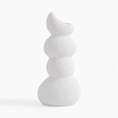 Bílá váza sněhulák 24,2 cm