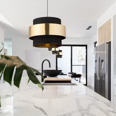 Černo-zlaté závěsné svítidlo CALISTO NEW 50 cm