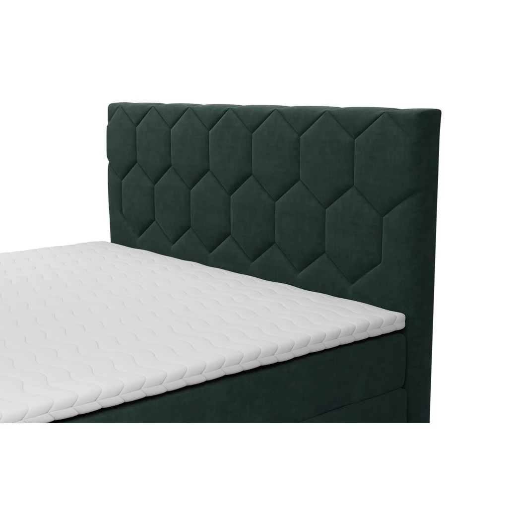Postel boxspring s úložným prostorem zelená MEGAN PU 180x200 cm