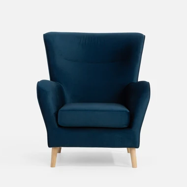 Modré čalouněné křeslo CARY