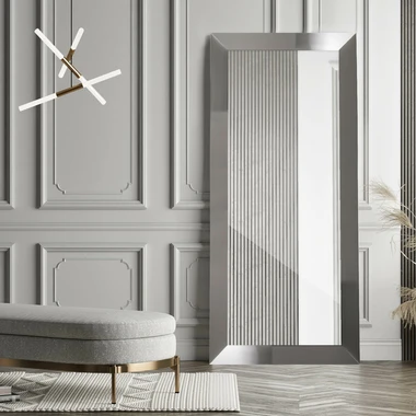 Zrcadlo ve stříbrném rámu MILANO 74x134 cm