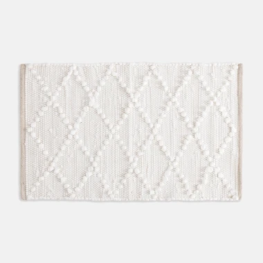 Koberec s kosočtverci AVENUE, bílý, 50x80 cm.