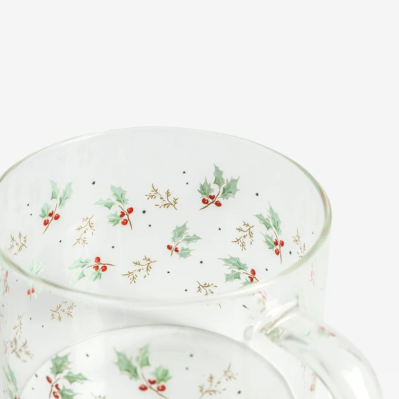 Skleněný vánoční hrnek 500 ml