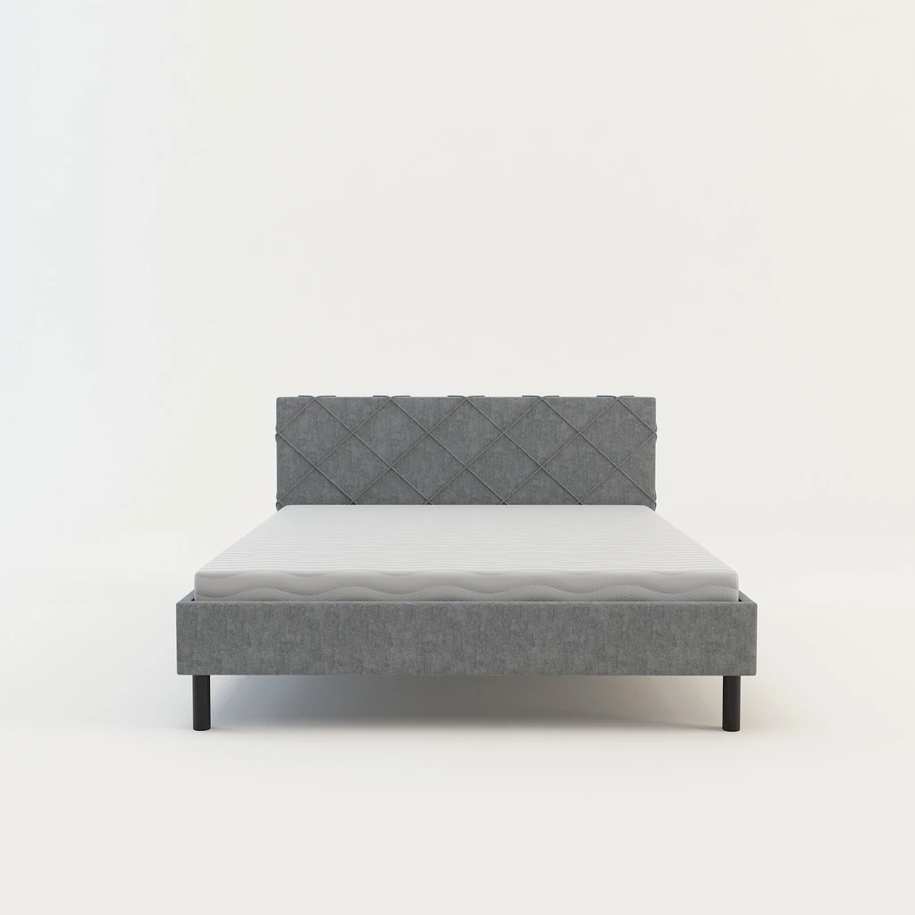 Šedý rám postele BASIC ALBERTO 180x200 cm