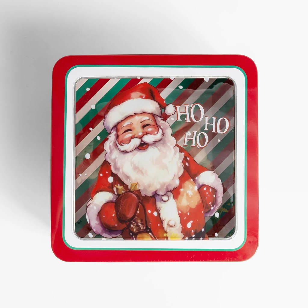 Plechová dóza čtvercová 19x19x8,5 cm MIX