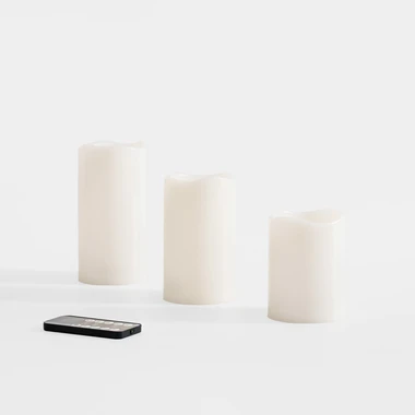 Sada dekorativních svíček LED, bílá, 3 ks