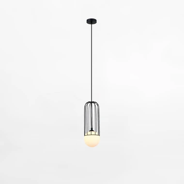 Černé závěsné kulové svítidlo SIMON