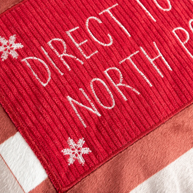 Vánoční polštářek s poštovní schránkou světlosivý CALIN 45x45 cm