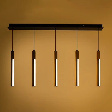 Černé dřevěné LED závěsné svítidlo lišta ELIOT V