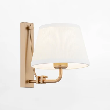 Bílo-zlaté nástěnné svítidlo se stínidlem ATRANI